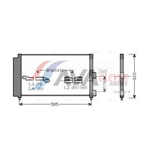 Kondenzátor klimatizácie AVA QUALITY COOLING FT5289D