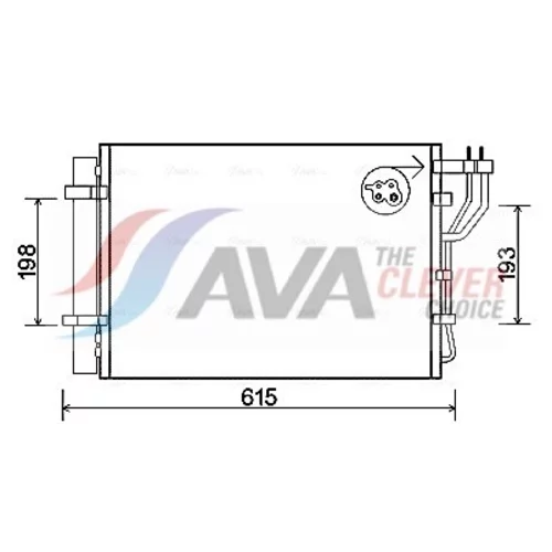 Kondenzátor klimatizácie AVA QUALITY COOLING KA5206D