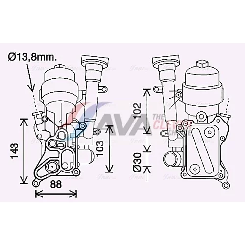 Chladič motorového oleja OL3686H (AVA QUALITY COOLING)