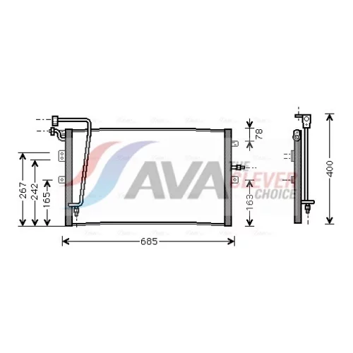 Kondenzátor klimatizácie AVA QUALITY COOLING SB5039