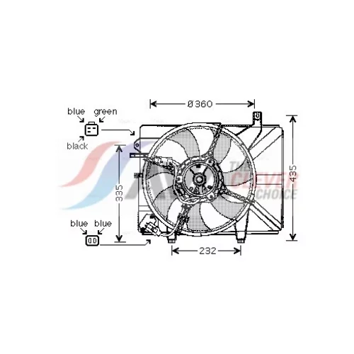 Ventilátor chladenia motora HY7511 (AVA QUALITY COOLING)