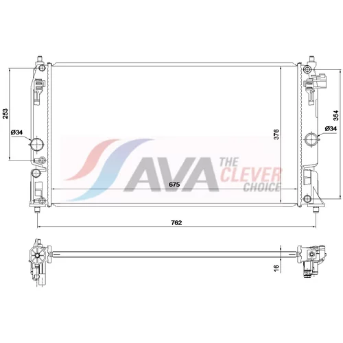 Chladič motora AVA QUALITY COOLING TO2808