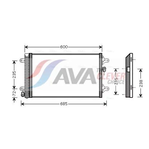 Kondenzátor klimatizácie AVA QUALITY COOLING VNA5183D