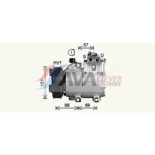 Kompresor klimatizácie HYK593 (AVA QUALITY COOLING) - obr. 2