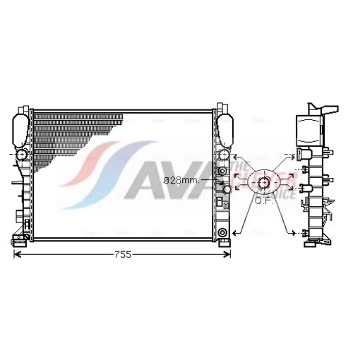 Chladič motora MSA2341 (AVA QUALITY COOLING)