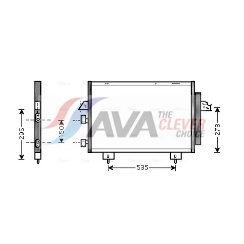 Kondenzátor klimatizácie AVA QUALITY COOLING TO5281D