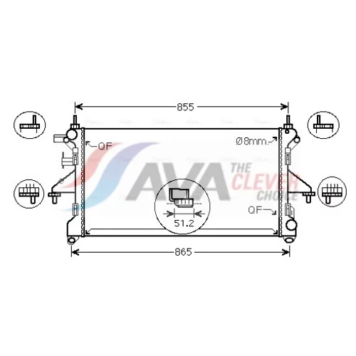 Chladič motora AVA QUALITY COOLING FT2453