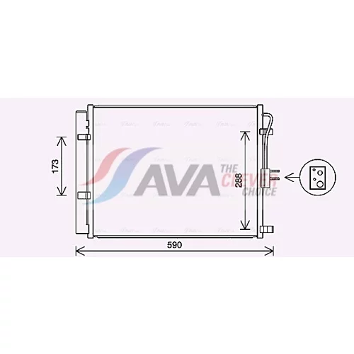 Kondenzátor klimatizácie AVA QUALITY COOLING KA5286D