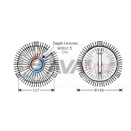 Spojka ventilátora chladenia AVA QUALITY COOLING MSC490