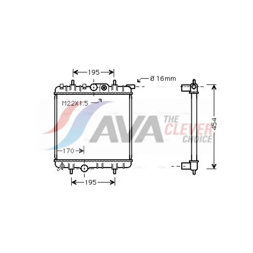 Chladič motora PE2243 (AVA QUALITY COOLING)