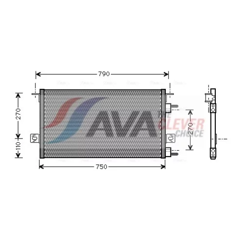Kondenzátor klimatizácie AVA QUALITY COOLING CR5037