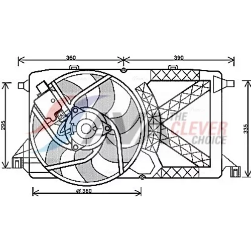 Ventilátor chladenia motora AVA QUALITY COOLING FD7544