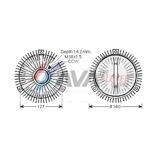 Spojka ventilátora chladenia AVA QUALITY COOLING MSC407