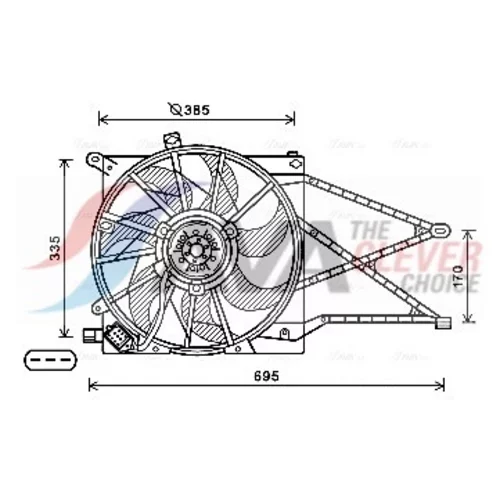 Ventilátor chladenia motora AVA QUALITY COOLING OL7649