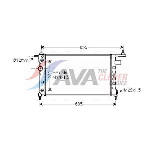 Chladič motora OLA2184 (AVA QUALITY COOLING)