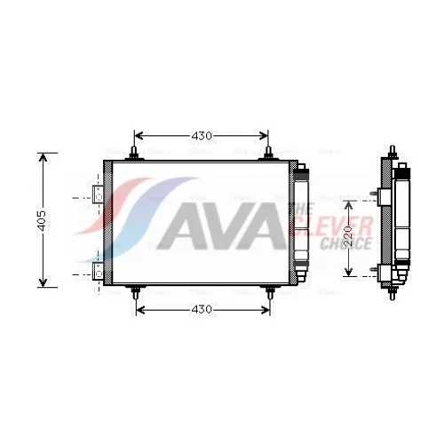 Kondenzátor klimatizácie AVA QUALITY COOLING PEA5215D