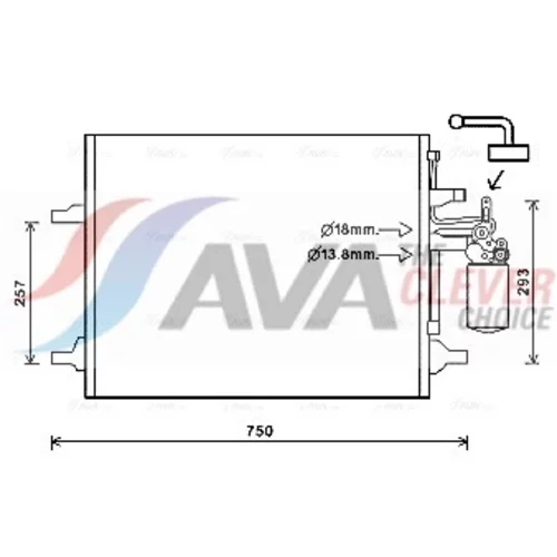 Kondenzátor klimatizácie AVA QUALITY COOLING VO5166D
