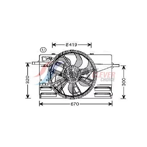 Ventilátor chladenia motora VO7508 (AVA QUALITY COOLING)