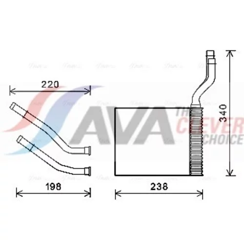 Výmenník tepla vnútorného kúrenia FD6464 (AVA QUALITY COOLING)