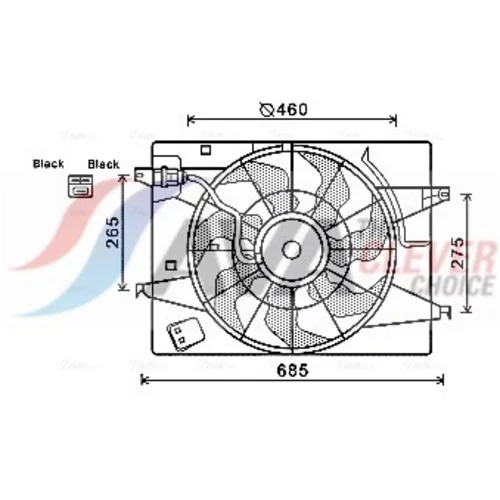 Ventilátor chladenia motora AVA QUALITY COOLING HY7533