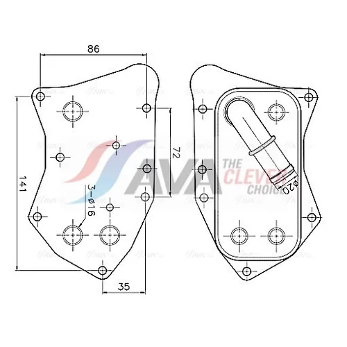 Chladič motorového oleja AVA QUALITY COOLING OL3749