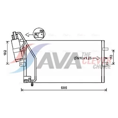 Kondenzátor klimatizácie AVA QUALITY COOLING SB5082D
