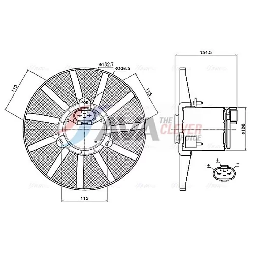 Ventilátor chladenia motora AVA QUALITY COOLING VN7443