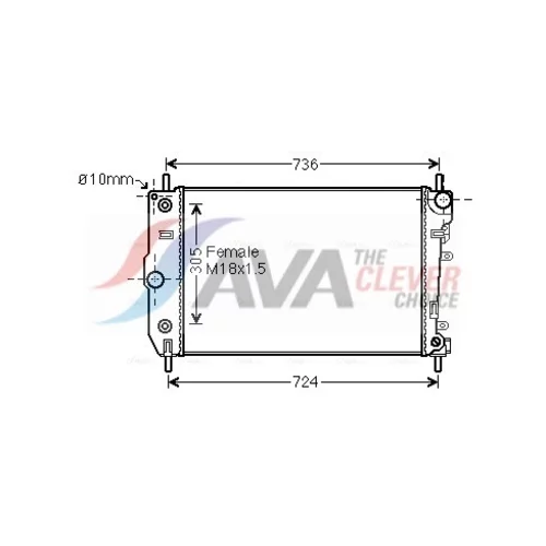 Chladič motora AVA QUALITY COOLING JR2047