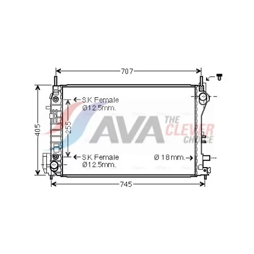 Chladič motora AVA QUALITY COOLING OL2559