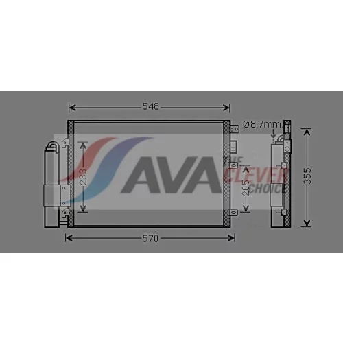 Kondenzátor klimatizácie AVA QUALITY COOLING RTA5275D