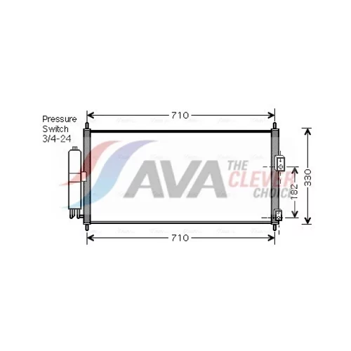 Kondenzátor klimatizácie AVA QUALITY COOLING DN5270D