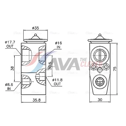 Expanzný ventil klimatizácie AVA QUALITY COOLING OL1746