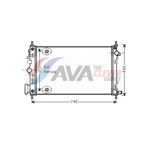 Chladič motora AVA QUALITY COOLING OLA2470