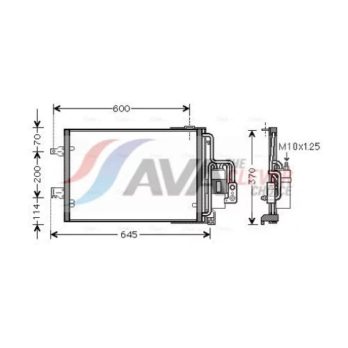 Kondenzátor klimatizácie AVA QUALITY COOLING OLA5385D