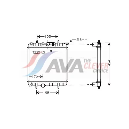 Chladič motora PE2188 (AVA QUALITY COOLING)