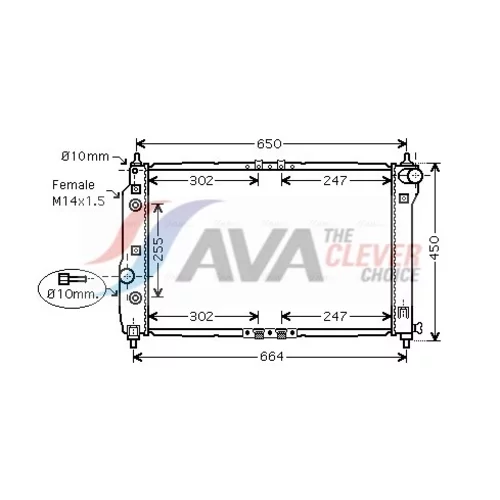 Chladič motora AVA QUALITY COOLING DWA2068