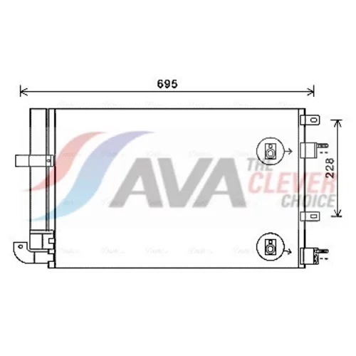 Kondenzátor klimatizácie AVA QUALITY COOLING JR5050D