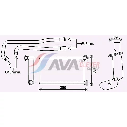 Výmenník tepla vnútorného kúrenia AVA QUALITY COOLING PE6416