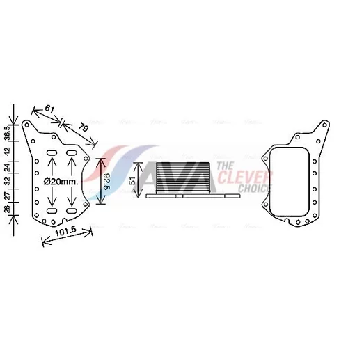 Chladič motorového oleja AVA QUALITY COOLING RT3638