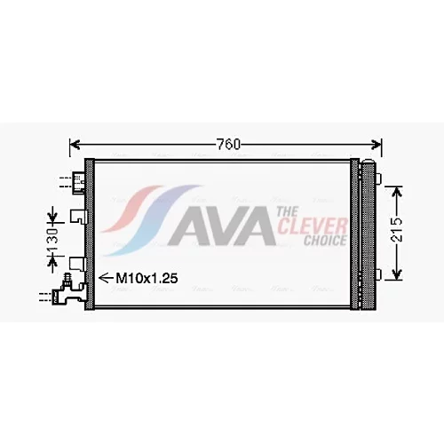 Kondenzátor klimatizácie AVA QUALITY COOLING RTA5449D