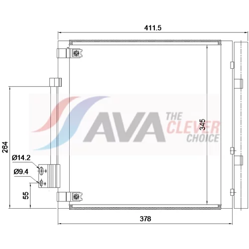 Kondenzátor klimatizácie AVA QUALITY COOLING TE5005D