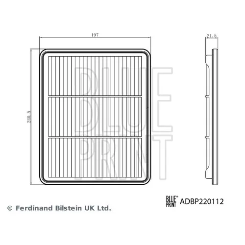 Vzduchový filter ADBP220112 (BLUE PRINT) - obr. 2