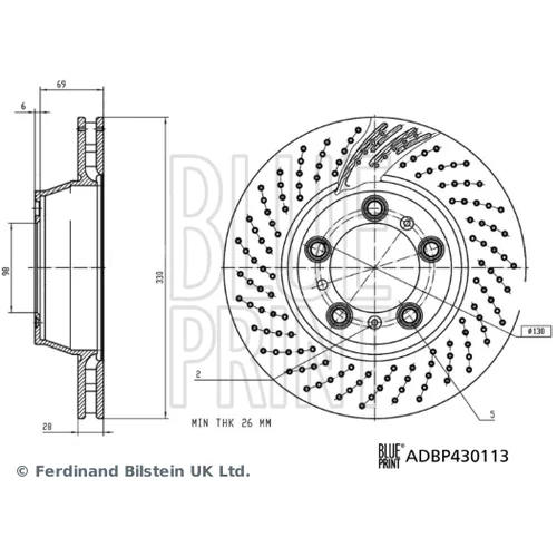 Brzdový kotúč ADBP430113 (BLUE PRINT) - obr. 2