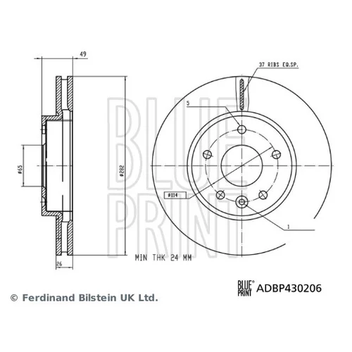 Brzdový kotúč BLUE PRINT ADBP430206