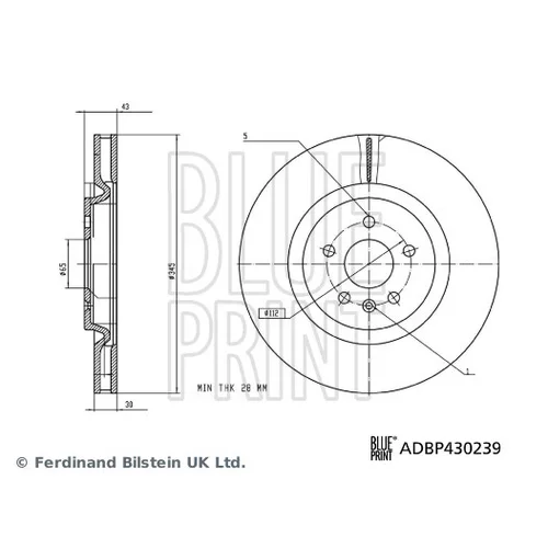 Brzdový kotúč BLUE PRINT ADBP430239