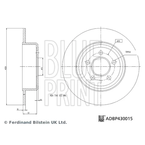 Brzdový kotúč ADBP430015 (BLUE PRINT) - obr. 2
