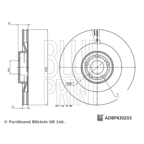 Brzdový kotúč BLUE PRINT ADBP430203