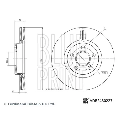 Brzdový kotúč BLUE PRINT ADBP430227