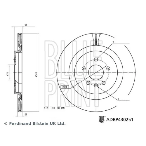 Brzdový kotúč BLUE PRINT ADBP430251