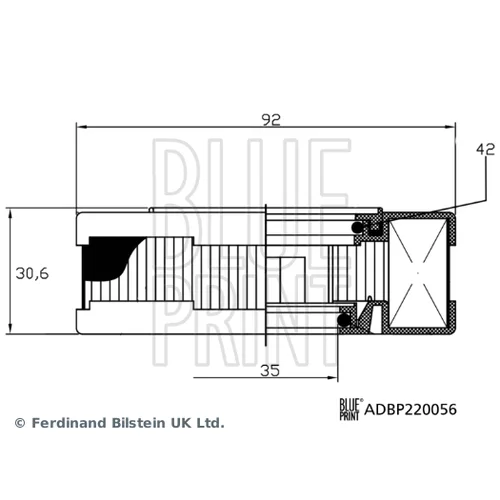 Filter odvzdušnenia kľukovej skrine ADBP220056 (BLUE PRINT) - obr. 2